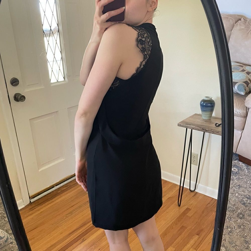 The Kooples Lace Cap Sleeve Mini Dress Black S - Picture 3 of 7